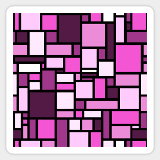 Pink Square and Rectangle Geometric Patterns - Disco Vibes Sticker